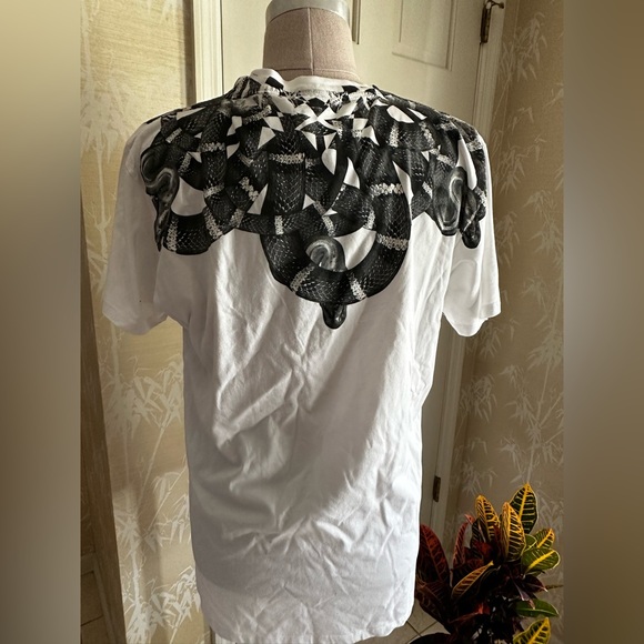 Marcel Burlon LEONARDO SNAKE-PRINT T-SHIRT WHITE/BLACK IN WHITE MULTICOLOR Large - Picture 8 of 9
